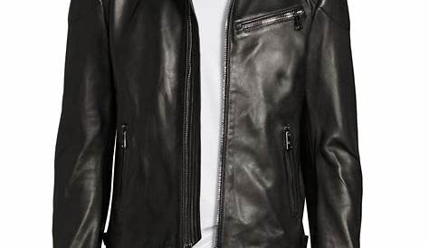 Lyst - Polo Ralph Lauren Lambskin Leather Cafe Racer Jacket in Black
