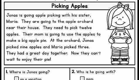 Reading Comprehension 1St Grade