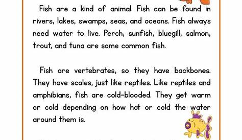 Reading Comprehension Worksheet Xavier the Xray Fish