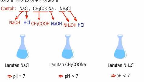 Pasangan Persamaan Reaksi Hidrolisis Untuk Garam Yang Bersifat Asam