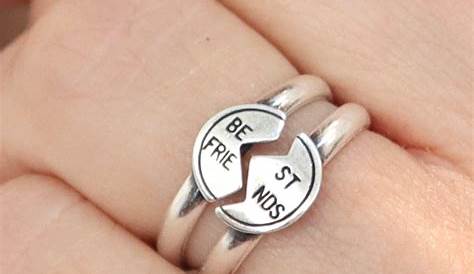 Best Friend Rings Set of 2 Personalized Solid Sterling - Etsy | Best