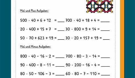 Rechenaufgaben 4 Klasse Zum Ausdrucken - kinderbilder.download