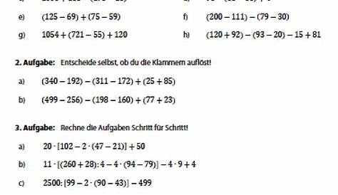 Arbeitsblatt Rechengesetze