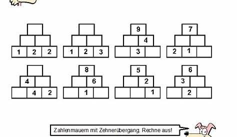 Grundschule-Nachhilfe.de | Zum Downloaden Rechenmauern Mathe Klasse 1 und 2