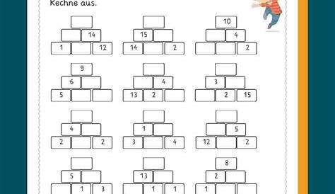 Zahlenmauern/Rechenmauern Addition - Summe bis 20 - Mathe Klasse 1