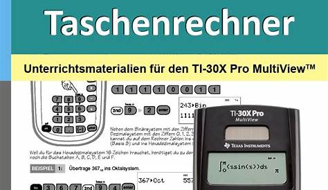 Mathematik: Arbeitsmaterialien Taschenrechner - 4teachers.de