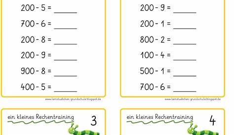 Lernstübchen: rechnen mit Hunderter- und Zehnerzahlen