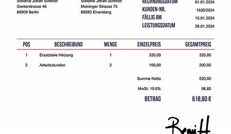 Ug Rechnung Vorlage Erstaunlich 13 Rechnung Vorlage | Vorlage Ideen