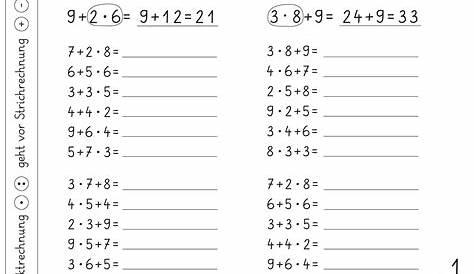 Rechenregel Punkt vor Strich II (Klasse 4) - mathiki.de | Mathematik