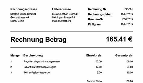 Rechnungsvorlage kostenlos – Word, Excel & PDF Musterrechnung - IONOS