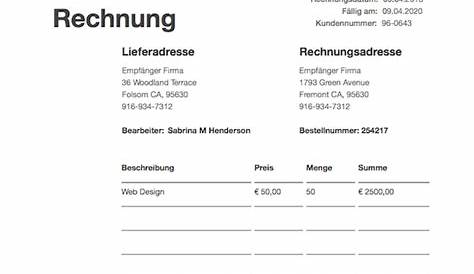 Kostenlose PDF Rechnung - 100 Vorlagen zum Drucken, Online-Zahlung