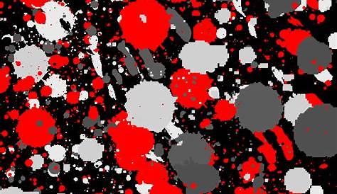 Abstract Paint Splatter Black and Red Color Isolated Back Stock Vector
