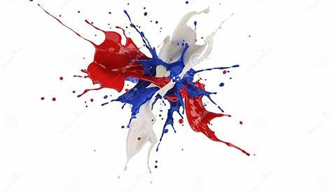 slow motion red and blue on white paint splatter - YouTube