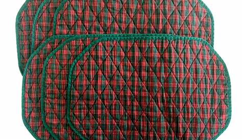 Vintage Red Pleated Placemats With Green Trim Set of Two | Etsy