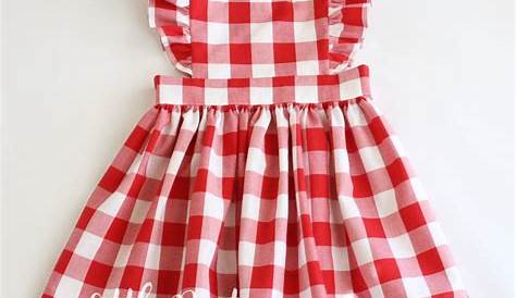 Girls Red Gingham Swing Dress - back | Kids dress collection, Kids