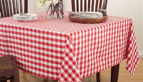 Up Cycled 46 Round Red White Gingham Tablecloth by picadillymarket