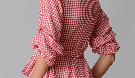 Red and White Gingham Ruffle Crop Top