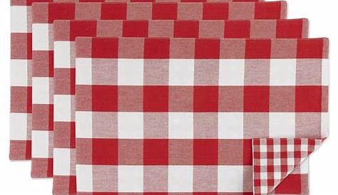 Geometric Red and White Cotton Placemats Set of 4 Custom | Etsy
