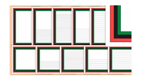 👉 Black, Green, Red Stripes Themed Page Borders