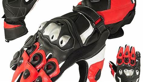 Texpeed Red Black Motorcycle Motorbike Biker Gloves CE Knuckle Armour