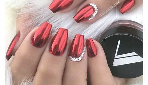Red Chrome Christmas Nails