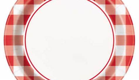 Red Gingham Paper Plates | 8 Summer Paper Plates | Shelf Edge UK