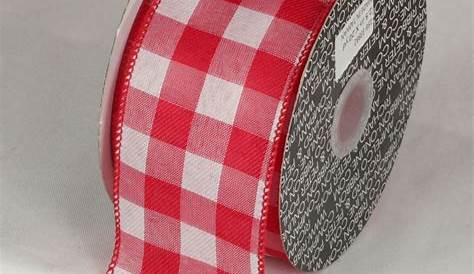 1" Red Gingham Check Wired Ribbon - Ribbon and Trims - Craft Supplies