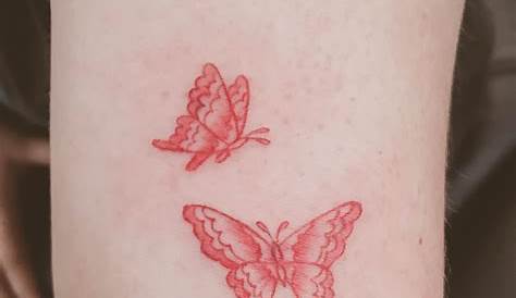 butterfly red ink tattoo in 2021 | Red tattoos, Tattoos, Butterfly