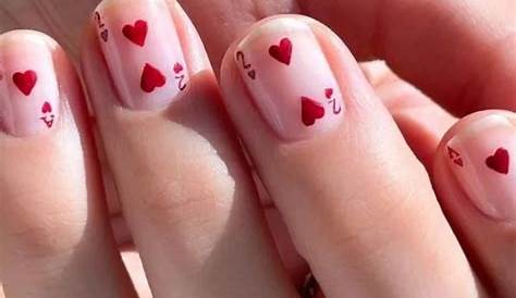 Red Marble Valentines Nails