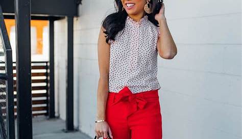 Red Pants Outfit Spring Casual