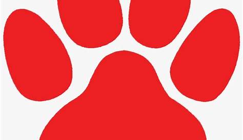 Download HD Red Paw With Transparent Background - Red Paw Print Clipart