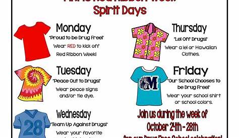 Red Ribbon Week Dress Up Days Are Here! Mt Nebo Junior High School