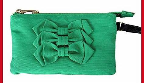 Red Valentino Bows Decorated Wristlet B Vine Canvas Clutch Ow Green Women's