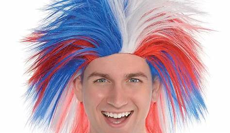 Red White & Blue Afro Wig | Afro wigs, Blue wig, Wigs