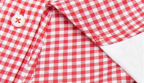 Relco Mens Red White Gingham Short Sleeved Shirt Button Down Mod Skin