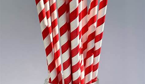 Red & White Striped Paper Straws Wrapped or Unwrapped