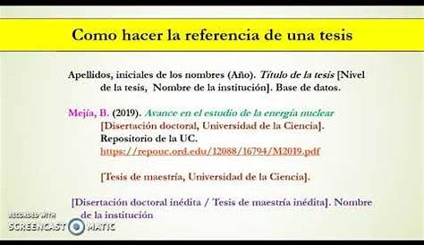 ¿Cómo elaborar la referencia bibliográfica de una tesis? - YouTube