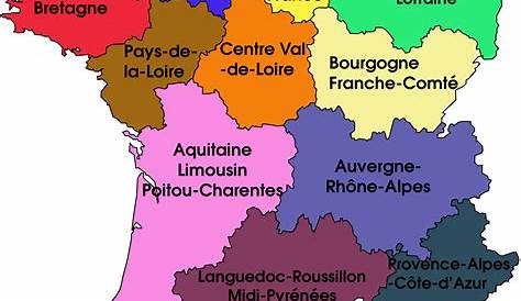 Carte des 11 possibles nouvelles régions françaises en 2017 France 2017