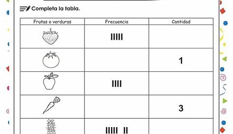 1º BÁSICO/MATEMÁTICAS - Recolección y registro de datos usando tablas