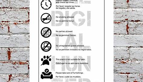 AIRBNB HOUSE RULES sign Png descarga digital imprimible | Etsy