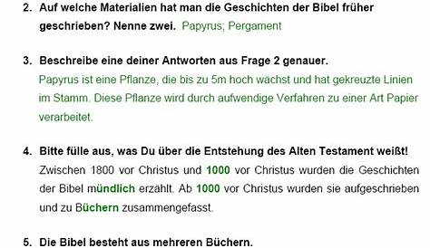 Arbeitsblatt - Klassenarbeit Die Bibel - Mathematik & Religion - tutory.de