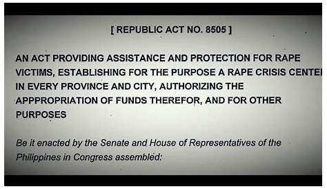 Republic Act 8505 and 8353 Anti-Rape Law | PDF | Rape | Prosecutor