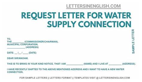 Sample letter format to municipal authorities for better supply of