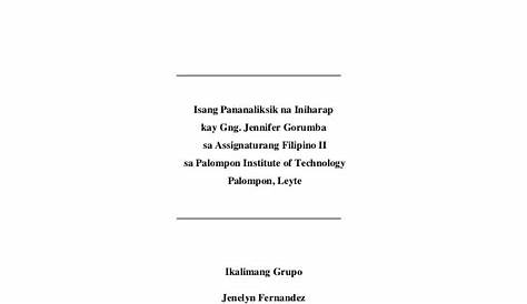 Gas Sample Ng Research Paper Sa Filipino - Sanaysay tungkol sa wikang