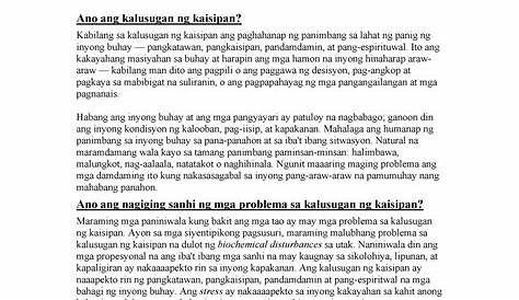 Tagalog about mental health - Tungkol sa kalusugan ng kaisipan at mga