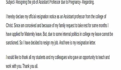 Resignation Letter Format For School Teacher Due To Pregnancy 14 Templates Pdf Doc Free Premium