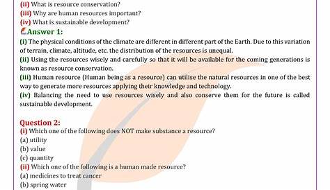 Resources and Development Class 10 Important Questions and Answers