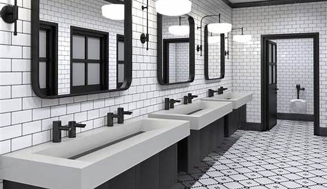 The new commercial restroom relies on durability and style