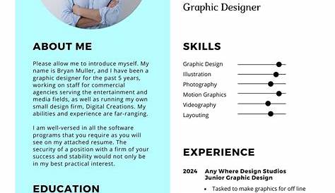 Resume About Me Graphic Designer