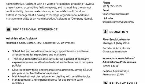 Resume Examples Administrative Assistant Objective 9 For 2023 04 2023
